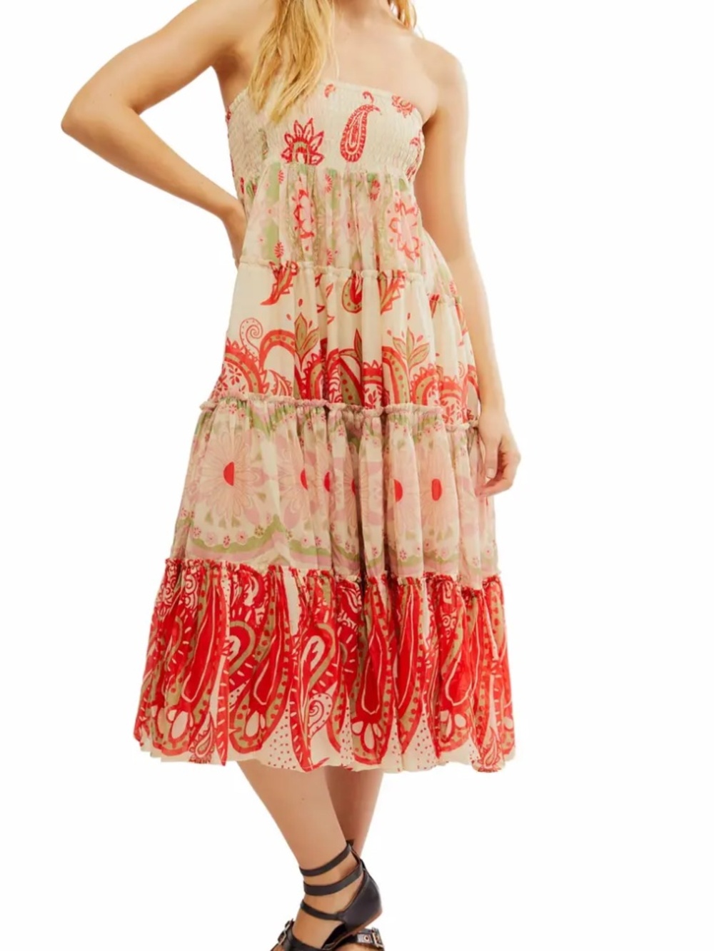 Free People super thrills paisley boho maxi skirt in multi - size small - NWT - Picture 8 of 8